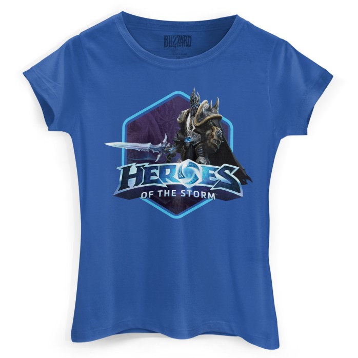 Camiseta oficial blizzard Feminina Heroes Of The Storm Arthas